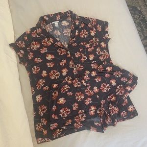 Floral Eberjey Blue/Gray Pajama Set